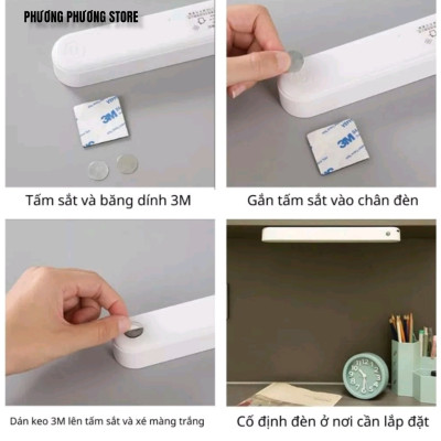 Đèn Đọc Sách tích điện 4 nấc sáng Đa chức năng Nhiều chế độ cảm ứng 1 chạm có Điều khiển từ xa và Hẹn giờ Dán Tường Led Nam Châm Bàn Trang Điểm Gắn Gương