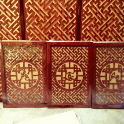 Bộ bàn thờ chung cư bằng gỗ sồi + ám khói +chữ thọ hay hoa văn bất kỳ