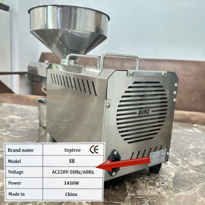 Máy ép dầu ăn thực vật chuyên nghiệp Nóng và Lạnh thương hiệu Mỹ Septree S8 - Công suất 1450W - Năng suất 6-40kg/giờ - Hàng chính hãng