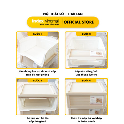 Thùng Lưu Trữ có nắp gập Thùng đa năng OTELLA Màu Be |Index Living Mall - Nội thất Thái Lan|