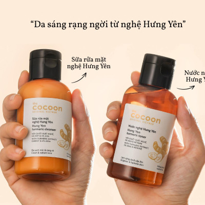 Bộ 5 Chăm Sóc Da Nghệ Cocoon giúp sáng da mờ thâm: Sữa rửa mặt nghệ 140ml + Mặt nạ nghệ 30ml + Toner nghệ 140ml + Tinh chất nghệ 30ml + Thạch nghệ 30ml