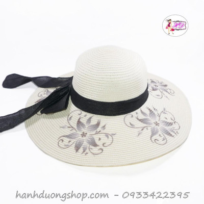 Nón tai bèo mũ tai bèo màu vàng mũ tai bèo nữ vành rộng có nơ với chất liệu cói cao cấp giúp che