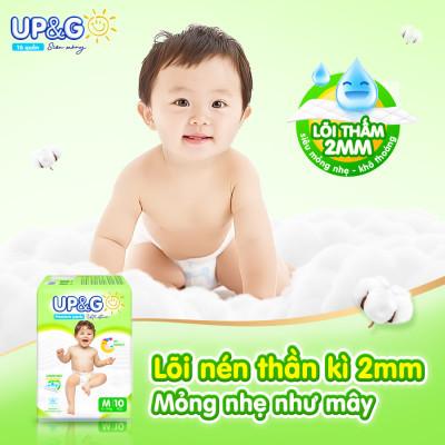 Tã/ Bỉm Quần Em Bé Siêu Mỏng Up&Go Lõi Nén 2mm Siêu Mềm Mại, Siêu Khô Thoáng, Siêu Thấm Hút Size S/M/L/XL