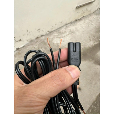 Dây nguồn 2 chân, cáp nguồn đầu chui số 8 dành cho đèn sạc, quạt sạc, loa kéo, máy in nhiệt... - Hàng nhập khẩu