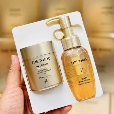 Bộ Phấn Chống Nắng The Whoo UV Ultimate Anti Wrinkle Cushion Sun Balm SPF 50+/PA+++ Special Set