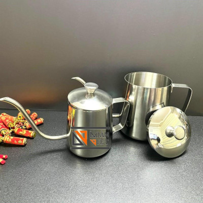 CA RÓT nước VÒI DÀI , rót trà, BÌNH trà (cà phê) [ CÓ NẮP ] - VÒI DÀI INOX SUS 304 CAO CẤP NHIỀU SIZE