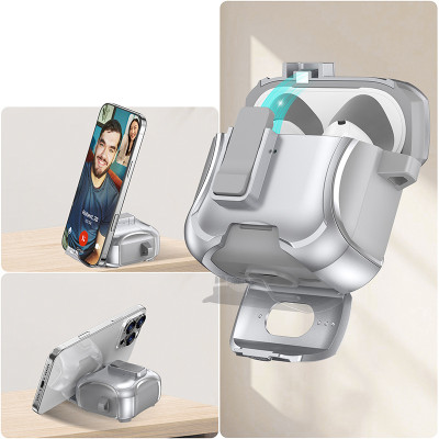 Ốp Case có chân đế đỡ điện thoại, Khóa Nắp, Hỗ trợ sạc ko dây cho Airpods 3 - Hàng Chính Hãng