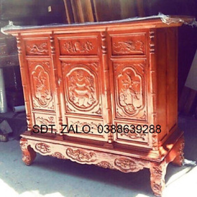 Tủ thờ gỗ dâu trạm hạc giá thật