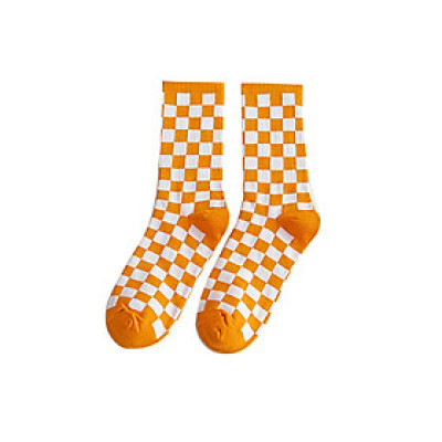  Vớ cotton cổ cao họa tiết caro phong cách xuân thu dành cho nam nữ - Buybox - BBPK244