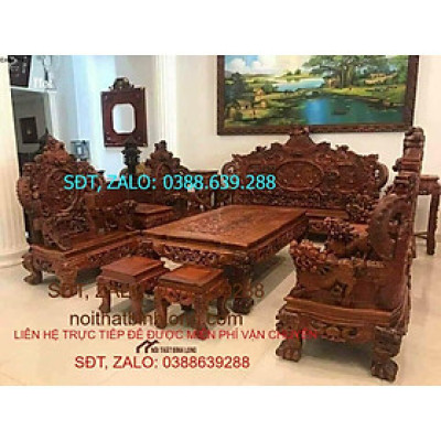Bộ ghế gỗ rồng đỉnh gỗ hương đỏ BG180