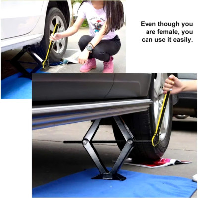 Kích Nâng Gầm 2 Tấn Kèm Cờ Lê - Thiết Kế Nhỏ Gọn, Dễ Dùng Cho Ô Tô, Xe Máy