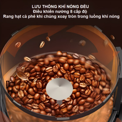 Máy rang hạt cà phê công nghệ gia nhiệt không khí chuyên nghiệp thương hiệu Mỹ cao cấp Cafemasy CCR-305 - Hàng chính hãng