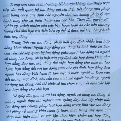 Hợp đồng trong lĩnh vực lao động