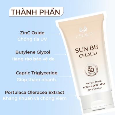 Kem chống nắng tối ưu cho da Sun BB Celaud