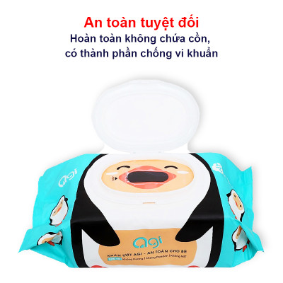 COMBO 5 GÓI KHĂN ƯỚT AGI KHÔNG HƯƠNG LOẠI 100 TỜ - GIAO MÀU NGẪU NHIÊN