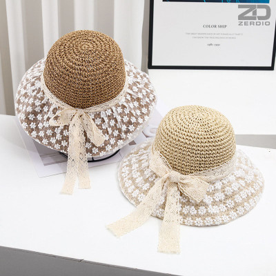 Mũ Cói Đi Biển Nữ Họa Tiết Ren, Nón Rơm Phong Cách Hàn Quốc MCDBN018