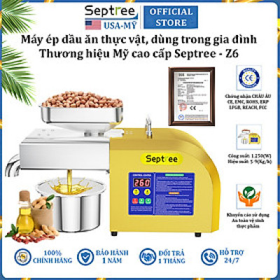 Máy ép dầu ăn thực vật, dùng trong gia đình thương hiệu Mỹ cao cấp Septree Z6 - Công suất 1250W - Hàng Chính Hãng (BH 1 NĂM)