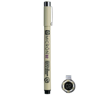 Bút Đi Nét Pigma Micron - Sakura 02 - Mực Đen