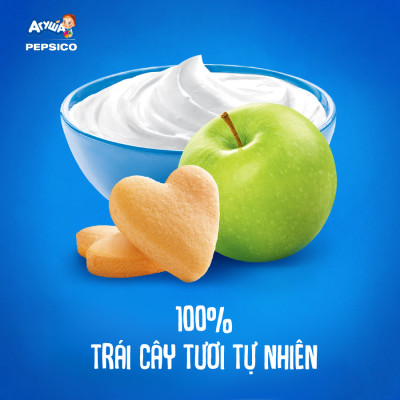 Thùng 10 Gói Trái cây nghiền vị táo, phô mai tươi và bánh quy Agusha 90g/gói dành cho bé từ 6 tháng trở lên