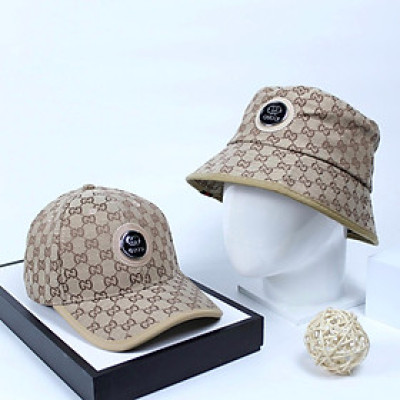 Combo nón cặp nam nữ GC logo sắt phối vải kaki form chuẩn thời trang đường phố cao cấp
