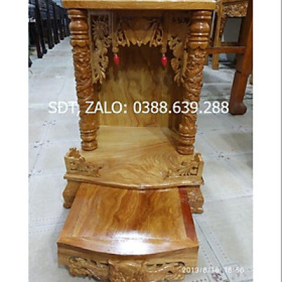 Bàn Thờ Thần Tài Ông Địa gỗ Gõ 100% 48-68cm