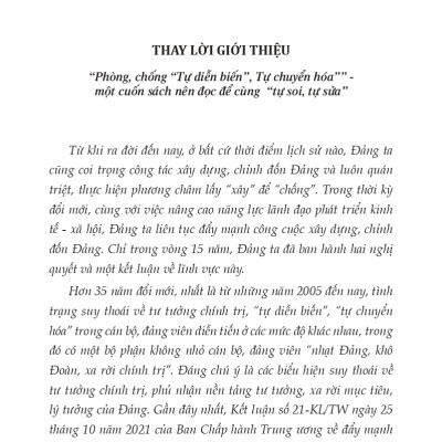 Phòng, Chống "Tự Chuyển Biến", "Tự Chuyển Hóa" (Chính Luận & Tiểu Phẩm)