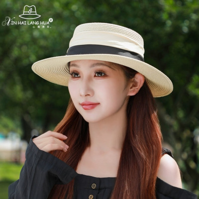 Nón vành nhỏ fedora chất liệu cói mũ rộng vành đi biển phối đai đen trắng thời trang Hàn Quốc  Chất liệu cói thoáng mát   Kích thước vành rộng 5cm