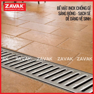 Rãnh Thoát Nước Inox 304 ZAVAK Grating GRT-AX257 inox 304 (modun 1.2m)