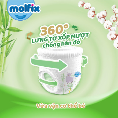 (MẪU MỚI CẢI TIẾN) Tã/bỉm DÁN Molfix size XL60 miếng cho bé 12-15kg