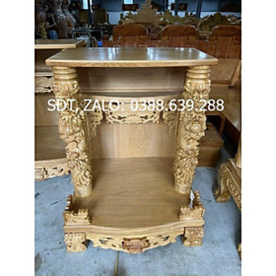 Bàn thờ ông địa gỗ gõ đỏ hai trụ rồng ngang 46 sâu 52 vào 76 , giá tại xưởng, nhiều mẫu đẹp, nhiều kích cỡ