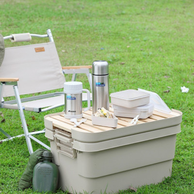 Thùng lưu trữ, hộp đựng đồ đa năng bằng nhựa PP cao cấp 30L HULKER NEW màu KAKI | Index Living Mall