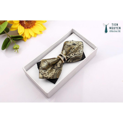 Nơ chú rể, MC, ca sỹ - Nơ cánh nhọn cao cấp đính đá Full box