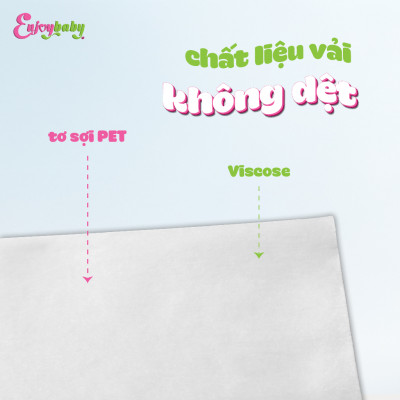 Khăn vải khô dùng một lần Enjoy mềm mại, dai, không mùi dùng làm khăn ăn, spa, nails salon - Hộp 100 tờ
