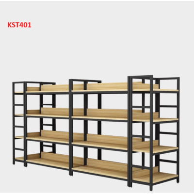 Kệ trưng bày sản phẩm, hàng hóa , kệ trang trí khung sắt mặt gỗ  KST401 - Nội thất lắp ráp Viễn Đông Adv