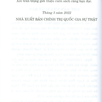 Luật Doanh Nghiệp (Hiện Hành) (Sửa Đổi, Bổ Sung Năm 2022)