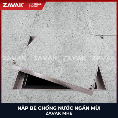 Nắp bể ngầm Zavak MHE-60 KT60x60cm, chống nước, ngăn mùi, lát gạch 1.2cm, chịu tải xe 1.2tấn, inox 304