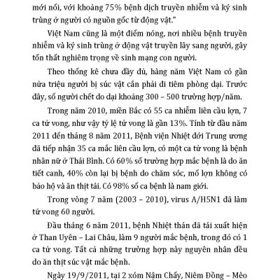 Nông Nghiệp Xanh Và Sạch - Bệnh Lây Truyền Giữa Động Vật Và Người