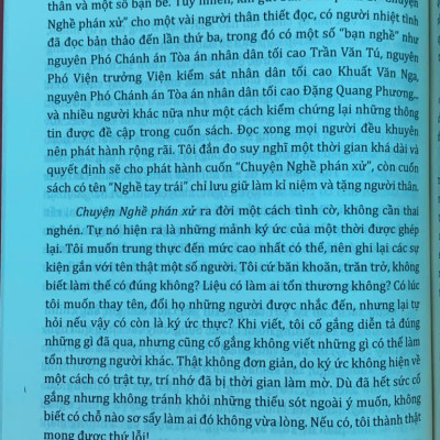 Chuyện nghề phán xử- những dòng chảy của ký ức