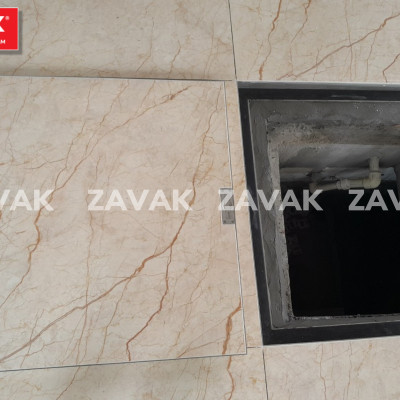 Nắp bể nước ngầm Zavak MHI-75 dùng trong nhà, KT 75x75cm, lát gạch dày 1.2cm, chịu tải xe máy, inox 304