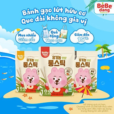 Bánh gạo hữu cơ Bebedang hình que dài