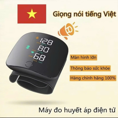 Máy Đô Huyết Áp Cổ Tay Thông Minh - Giọng Nói Tiếng Việt, Công Nghệ Nhật, Màn Hình LED, Sạc Pijn , đồng hồ treo tường