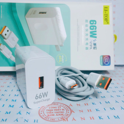 Bộ sạc nhanh 66W LI-TOP AC16 chân Micro, chứng nhận 3C tiêu chuẩn quốc gia, dùng thử 30 ngày, Hàng chính hãng bảo hành 12 tháng