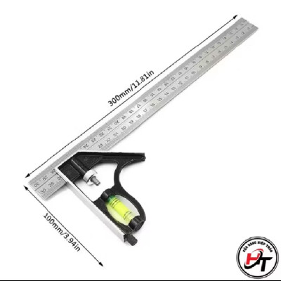Thước đo góc vuông góc phải kèm li vô dài 30cm
