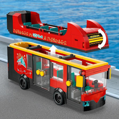 LEGO CITY 60407 Đồ Chơi Lắp Ráp Xe Buýt Hai Tầng Màu Đỏ (384 chi tiết)