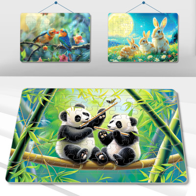 Xếp hình Tia Sáng Panda thổi sáo (48 Mảnh Ghép)