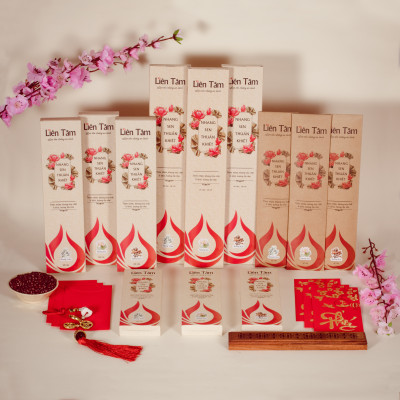 Nhang Sen Hương Xưa Liên Tâm 38cm 90 cây - Ít khói, 100% Từ Quế Hồi thiên nhiên