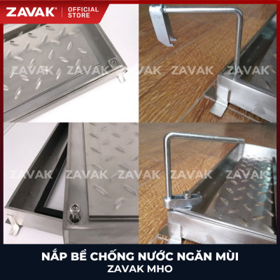 Nắp bể ngầm chống nước ngăn mùi inox ZAVAK MHO-60 / KT 60x60cm, lát gạch 1,5cm/ tải tối đa 600kg