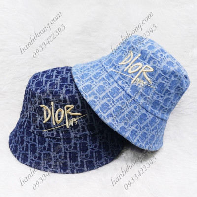 Nón tai bèo vành cụp 7cm mũ bucket thêu chữ vải dệt cotton cao cấp có may tem phía trong phù hợp cho nữ