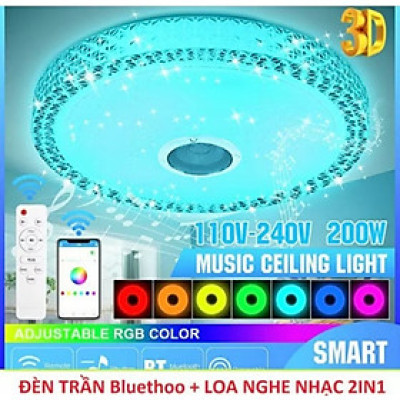 ĐÈN ỐP TRẦN CÓ LOA NGHE NHẠC ĐỔI MÀU SẮC CỰC ĐẸP