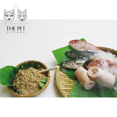 1Kg Pate Tươi THE PET VN Vị Cá Collagen Giúp Mèo Đẹp Da, Mượt Lông (Mixed ocean fish with collagen)
